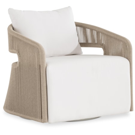 Outdoor Rope Swivel Skirted Chair