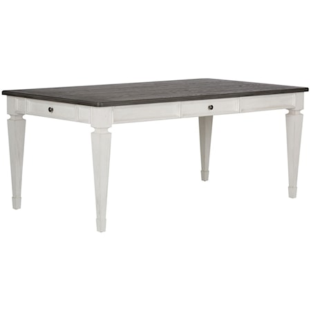 Cottage Rectangular Dining Table with Felt-Lined Drawers