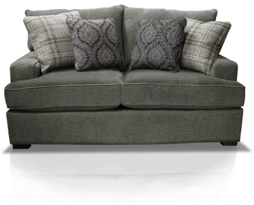 Casual Loveseat with Nailhead Tim