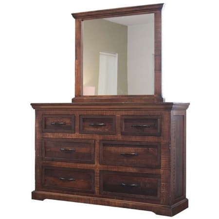 Dresser and Mirror Set
