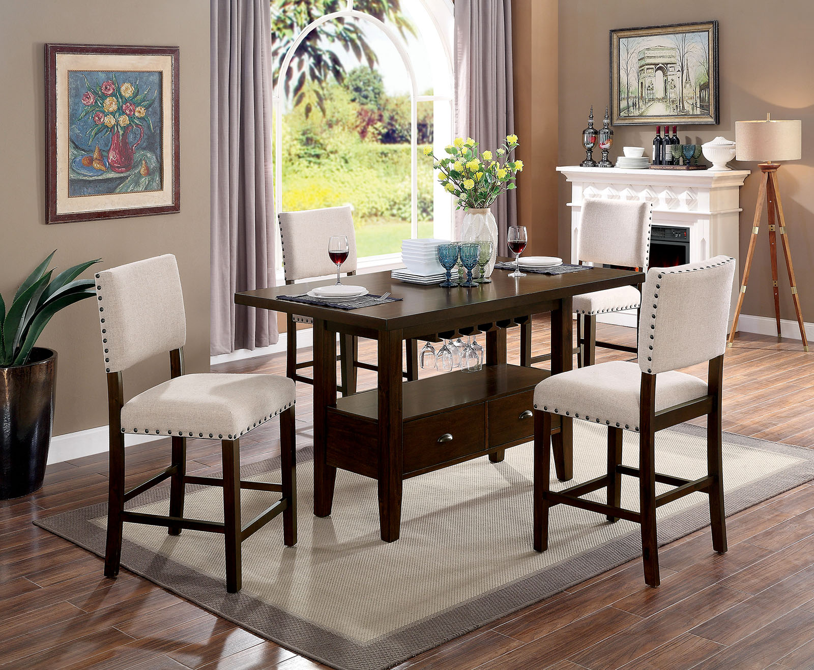 counter height formal dining table