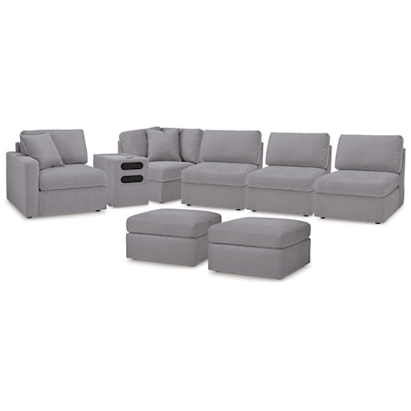 6-Piece Sectional And 2 Ottomans