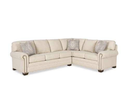 Transitional 5-Seat Sectional Sofa with Nailheads