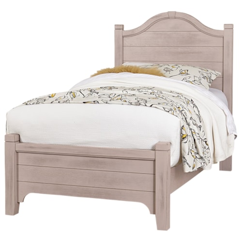Transitional Twin Bed with Arched Headboard
