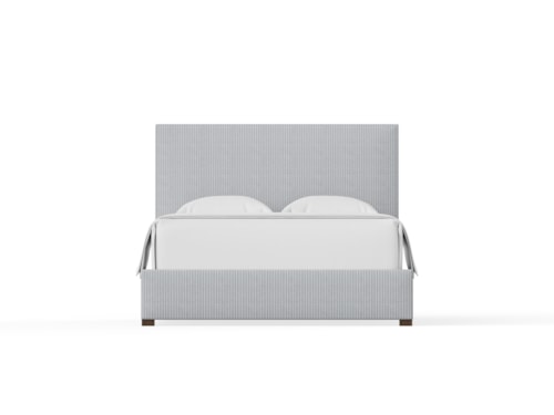 Transitional King Upholstered Bed with Platform Footboard
