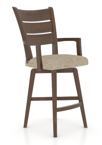 Traditional Customizable Swivel Stool with Arms