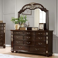 Traditional 11-Drawer Dresser with Felt-Lined Top Drawers