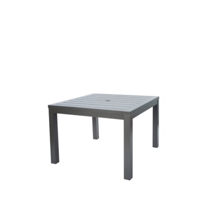 43" Sq. Slat-Top Dining Table w/Umb. Hole