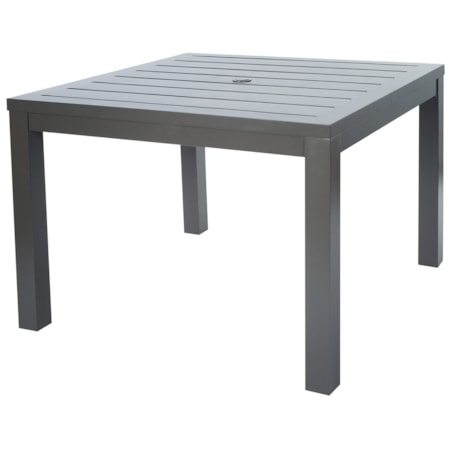 43" Sq. Slat-Top Dining Table w/Umb. Hole