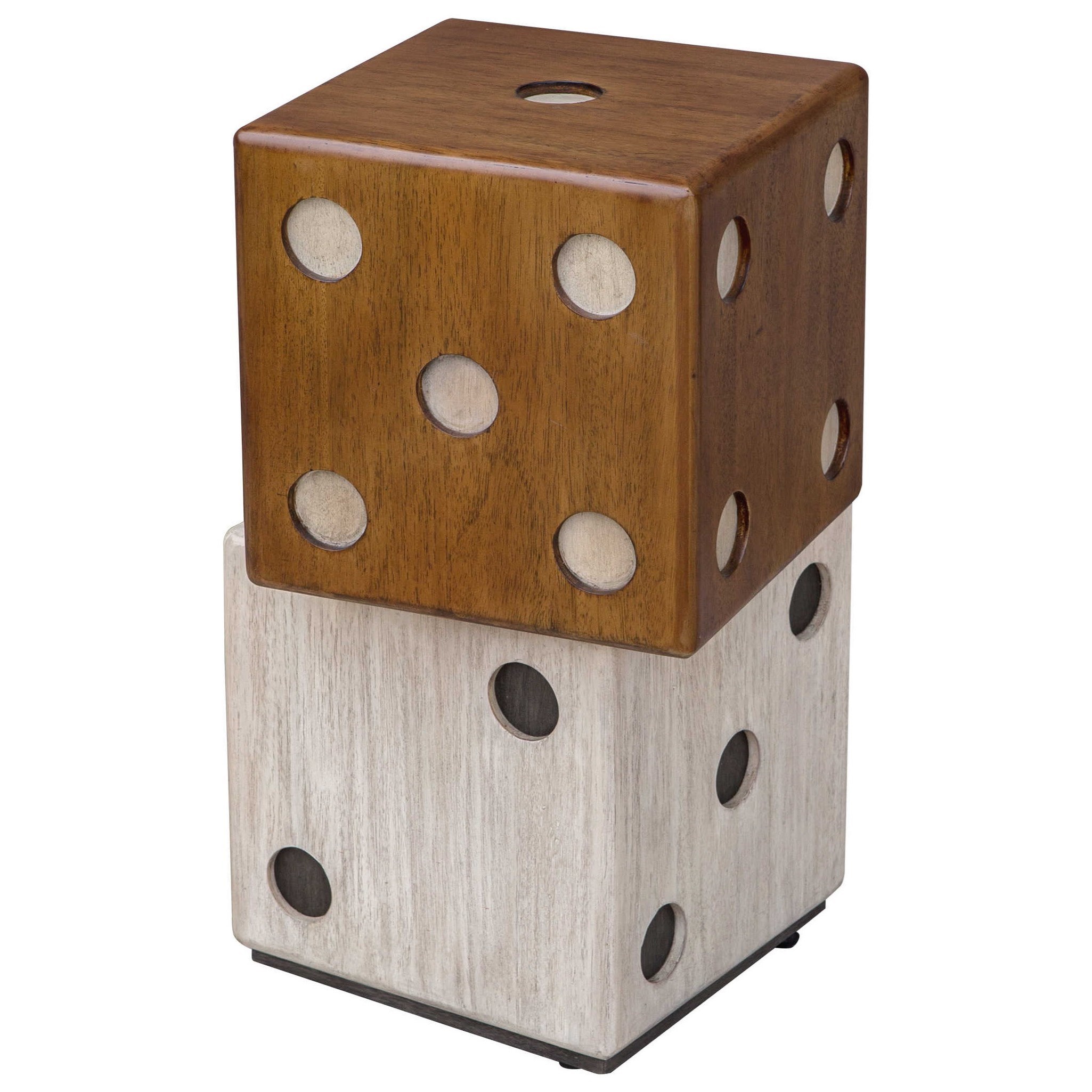 wooden dice side table