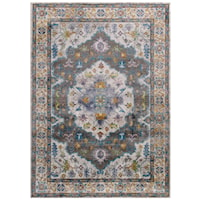 Anisah Distressed Floral Persian Medallion 8x10 Area Rug