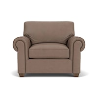 Transitional Chair with Rolled Arms