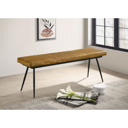 Misty Leather Dining Bench