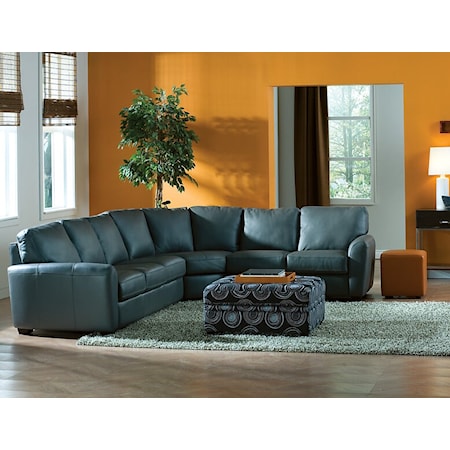 Connecticut 4-Seat Corner Curve Sectional with Track Arms