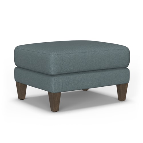 Transitional Ottoman with Tapered Legs
