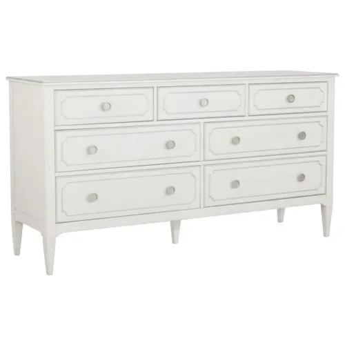 Transitional 7-Drawer Dresser with Pewter Pulls
