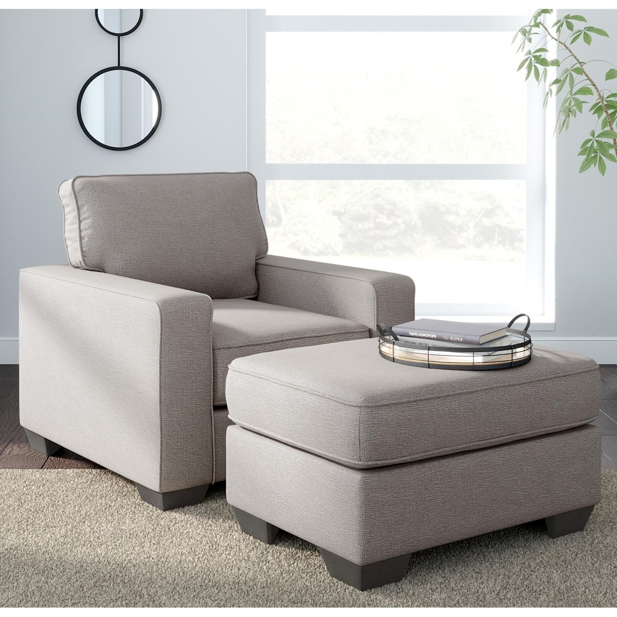 Ashley Signature Design Greaves Chair & Ottoman