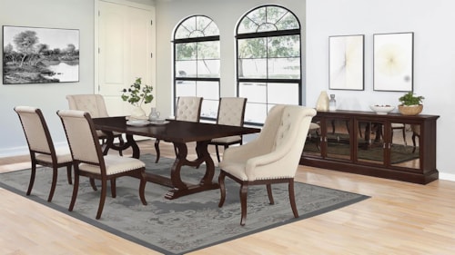 Brockway 7-Piece Extension Leaf Dining Set Antique Java