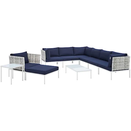 Outdoor 10-Piece Aluminum Sectional Sofa Set