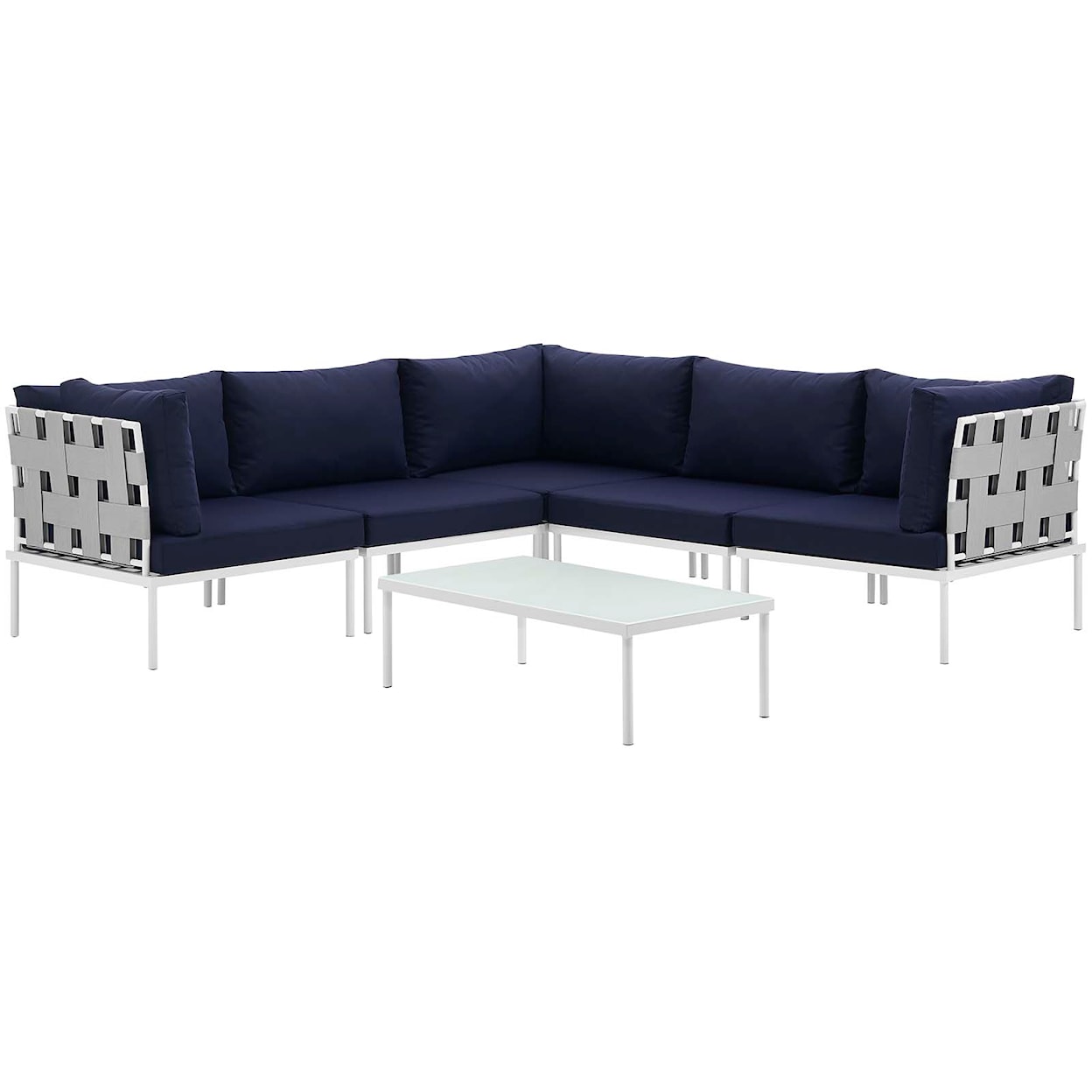 Modway Harmony Outdoor 6 Piece Sectional Sofa Set