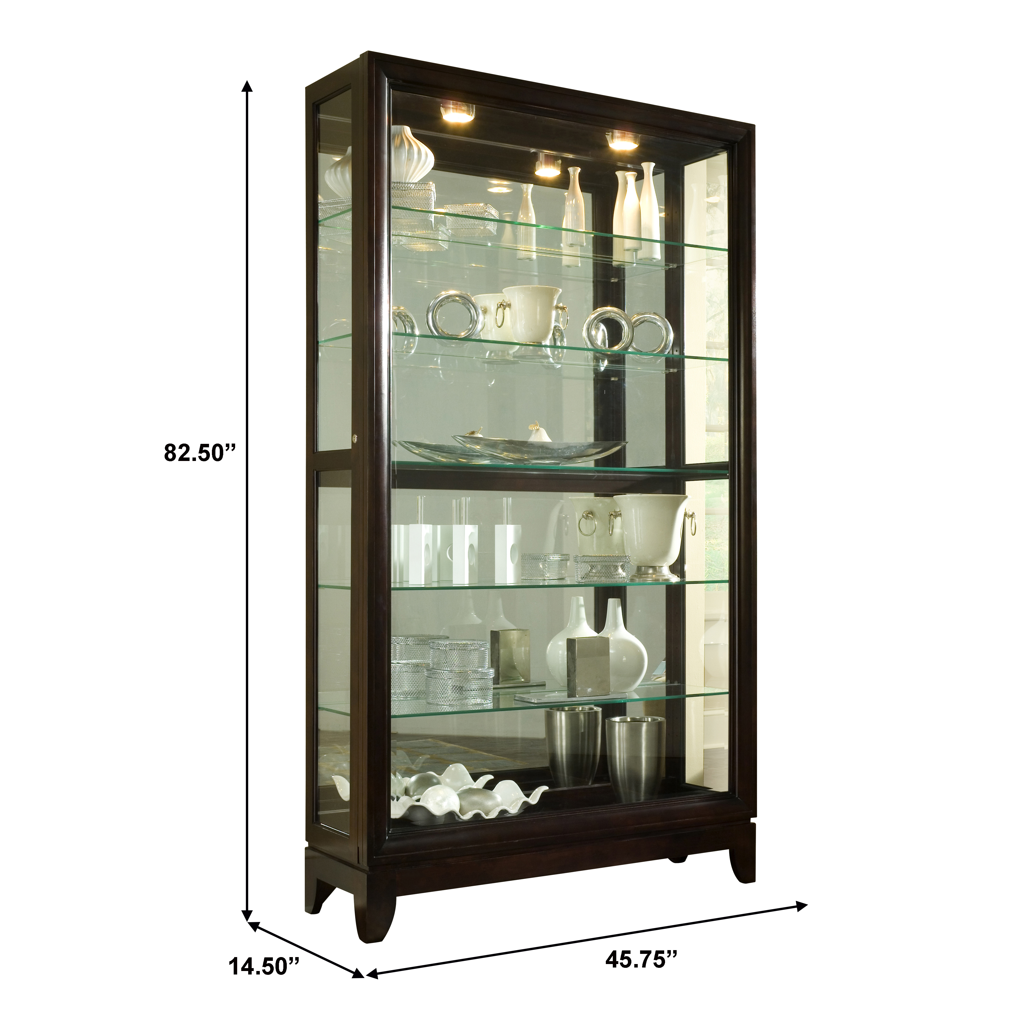 Pulaski Furniture Curios 20661 Contemporary Two-Way Sliding Door Curio ...