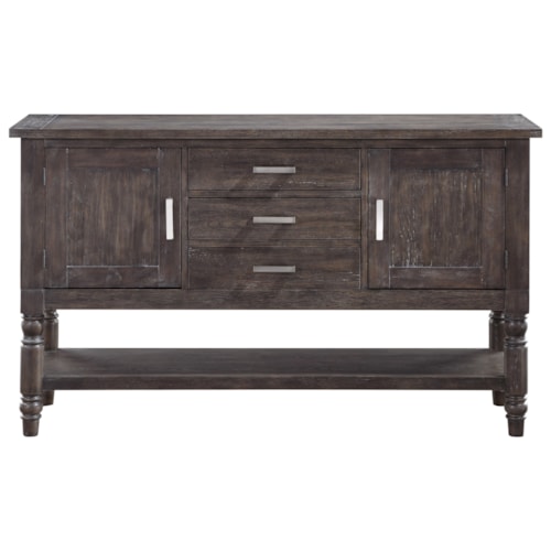 Transitional Server with Open Shelf