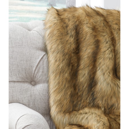 Milton Brown/Black Faux Fur Throw