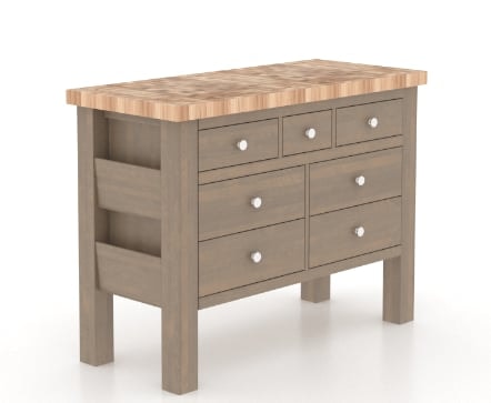 Transitional Customizable Kitchen Island with Storage