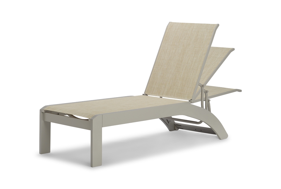 Stacking Adjustable Armless Chaise w/Wheels