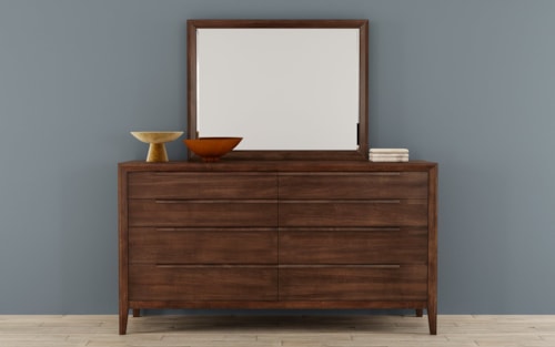 Transitional Dresser and Mirror Set