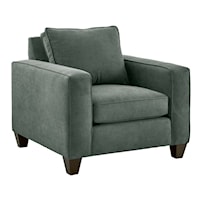 Transitional Accent Chair with Plush Seating and Track Arms
