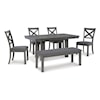 Ashley Furniture Signature Design Myshanna 6-Piece Dining Set with Bench