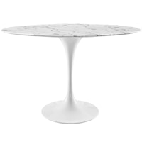 48" Oval Artificial Marble Dining Table