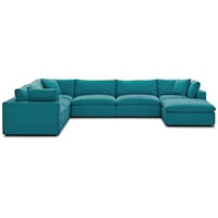 Down Filled Overstuffed 7 Piece Sectional Sofa Set