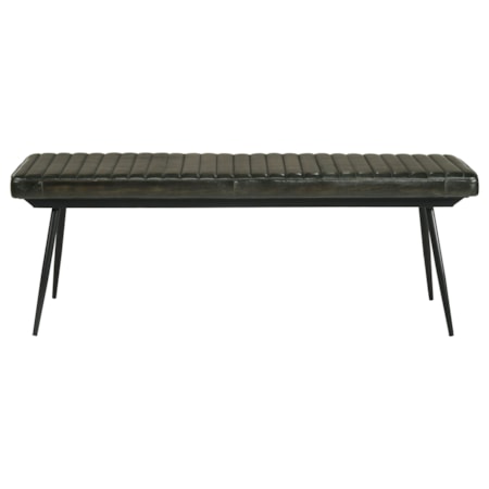 Misty Leather Dining Bench