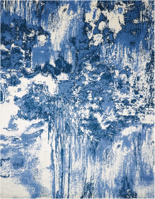 8'6" x 11'6" Blue/Ivory Rectangle Rug
