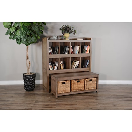 Storage Bookcase w/ Trundle Bench