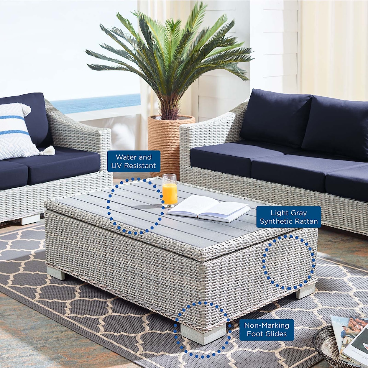 Modway Conway Outdoor 4-Piece Furniture Set