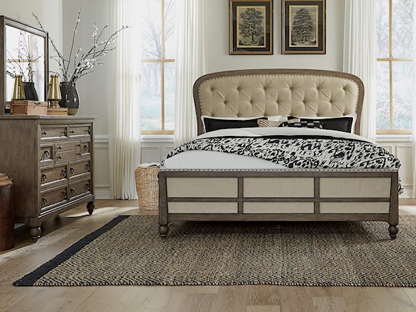 3-Piece Upholstered King Shelter Bedroom Set