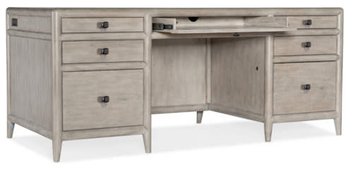 Transitional Desk with Locking File Drawer
