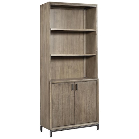 Transitional Bookcase with Concealed Storage