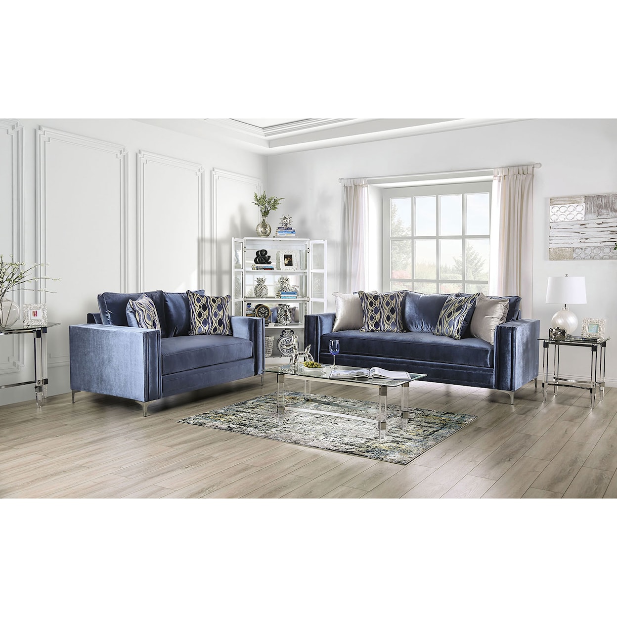 Furniture of America Jodie Sofa and Loveseat Set