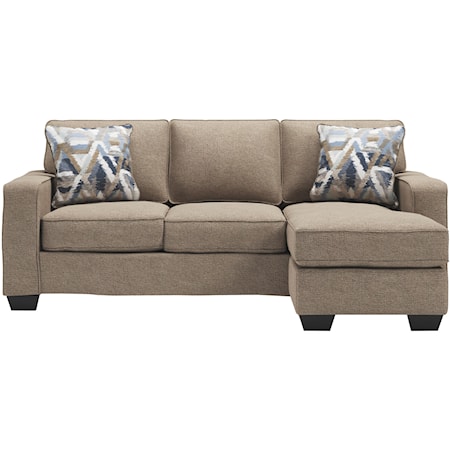 Contemporary Sofa Chaise with Reversible Ottoman