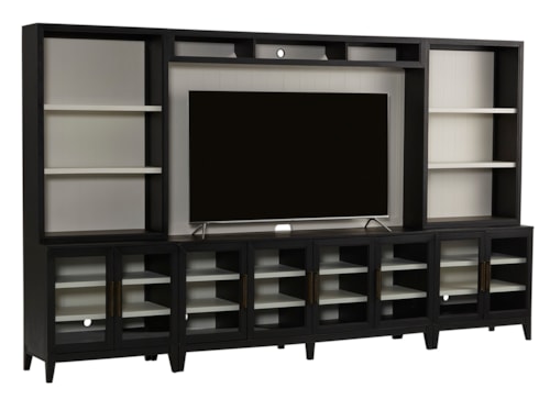 Transitional Entertainment Wall with Wire Management