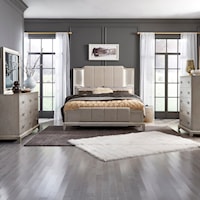 Contemporary Glam 4-Piece Queen Bedroom Set with LED Lighting