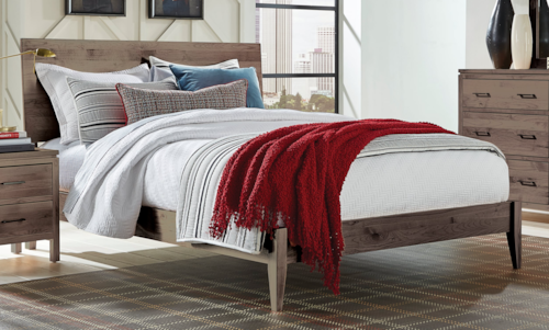 King Modern Platform Solid Wood Bed