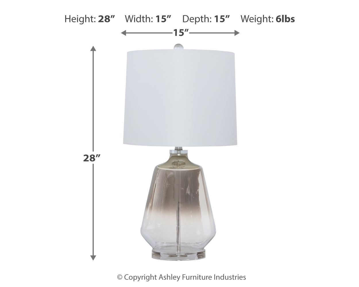 Signature Design Jaslyn Glass Table Lamp