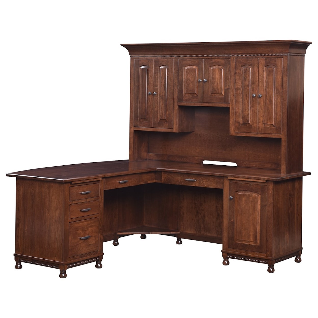 Maple Hill Woodworking Henry Stephens L-Corner Desk and Hutch