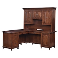 Customizable Solid Wood L-Corner Desk and Hutch