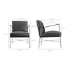 Moe's Home Collection Dagwood Dagwood Leather Arm Chair Onyx Black Leather